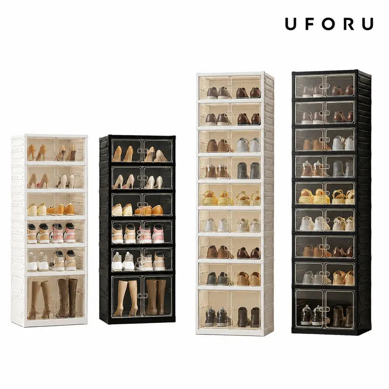 Folding shoe rack, magnetictransparent door shoe cabinet