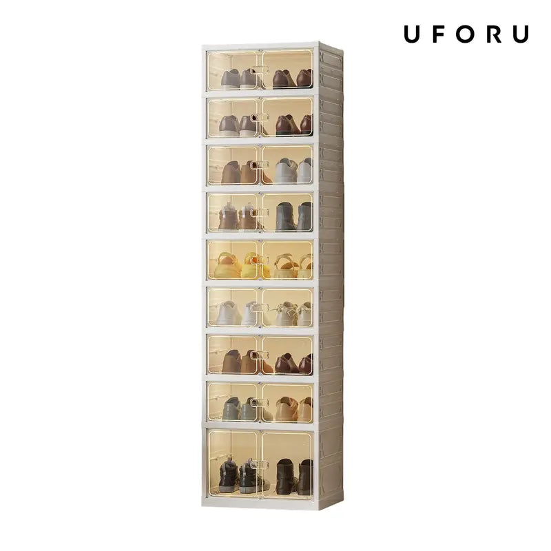 Folding shoe rack, magnetictransparent door shoe cabinet