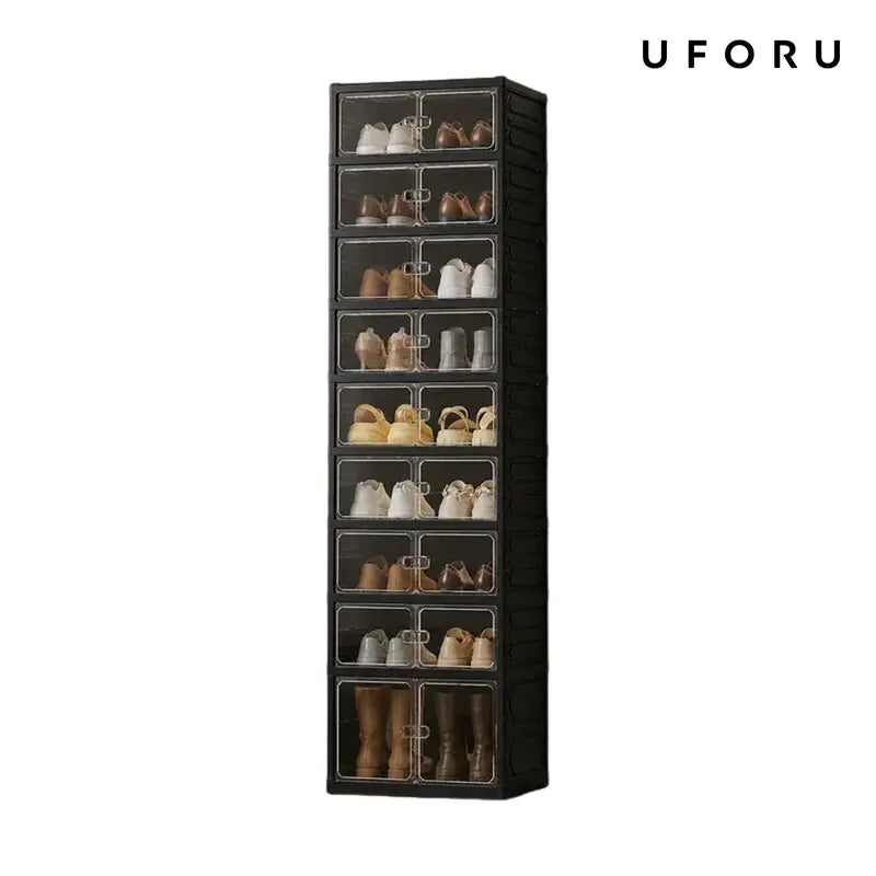 Folding shoe rack, magnetictransparent door shoe cabinet