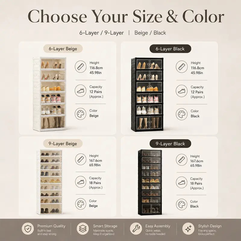 Folding shoe rack, magnetictransparent door shoe cabinet